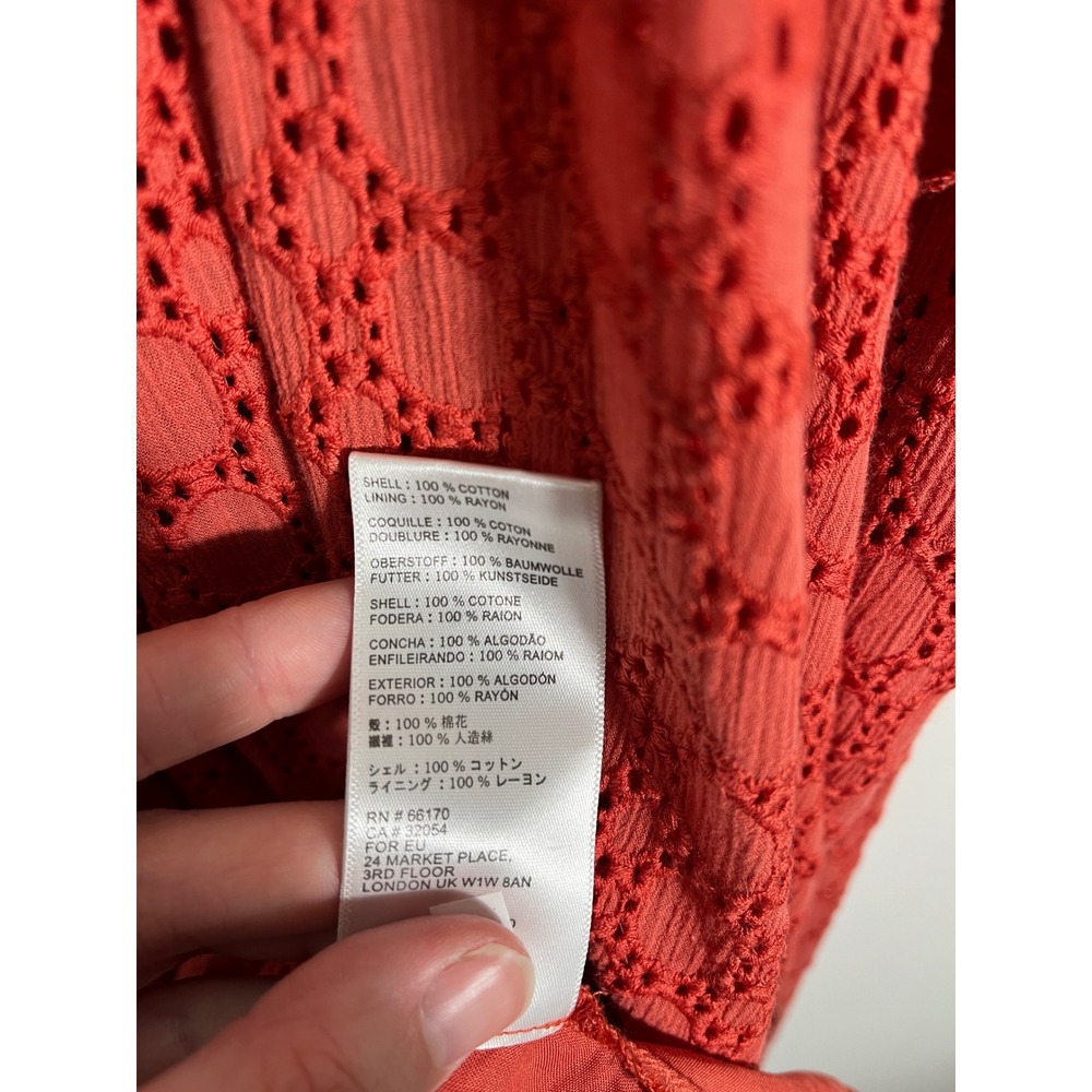 BY ANTHROPOLOGIE Collared Elm Eyelet Faux Wrap Midi Dress - Picture 10 of 11